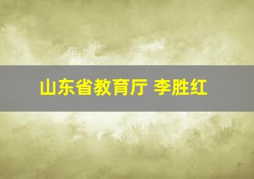 山东省教育厅 李胜红